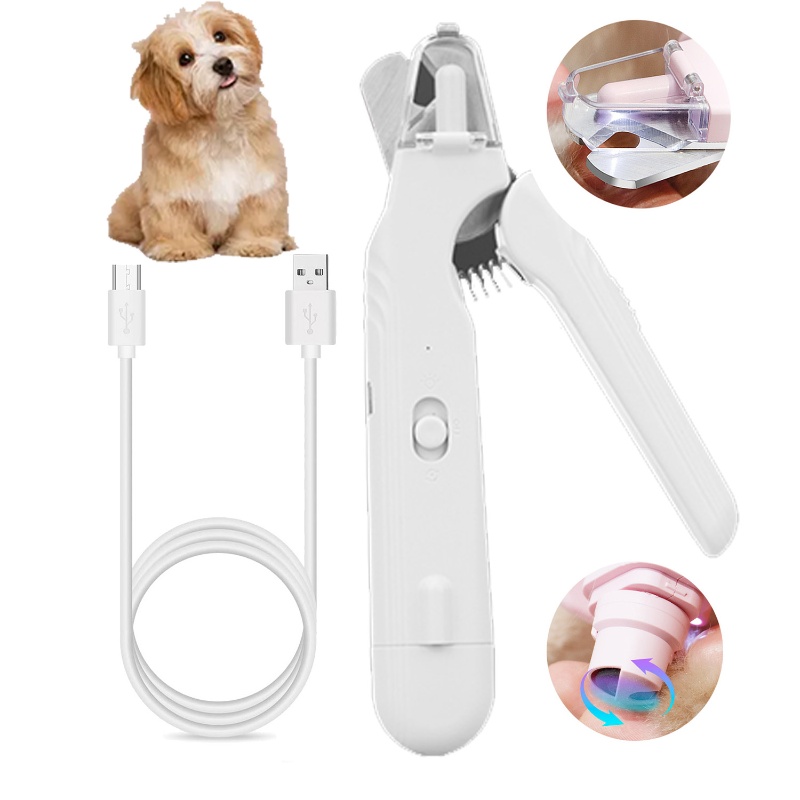 Pet Nail Grinder - Coupe-ongles 2-en-1 anti-éclaboussures pour animaux de